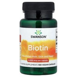 Swanson Vitamins Biotin 5 000 Mcg 100 Vegan Capsules