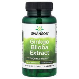 Swanson Vitamins Ginkgo Biloba Extract Standardized 60 Mg 120 Capsules