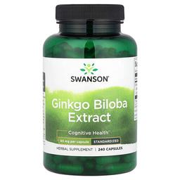 Swanson Vitamins Ginkgo Biloba Extract 60 Mg 240 Capsules