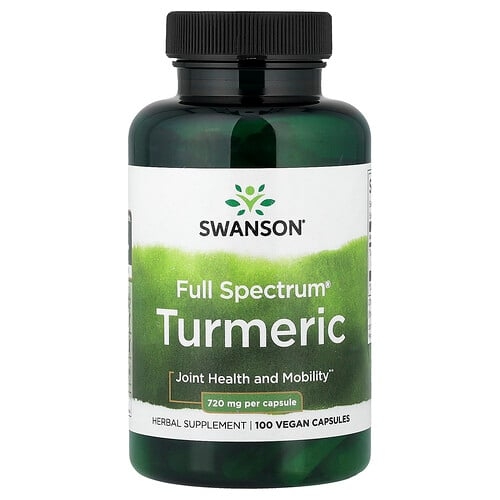Swanson Vitamins Full Spectrum Turmeric 720 Mg 100 Vegan Capsules product image