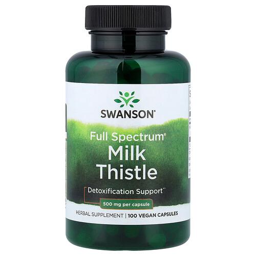 Swanson Vitamins Full Spectrum Milk Thistle 500 Mg 100 Vegan Capsules product image