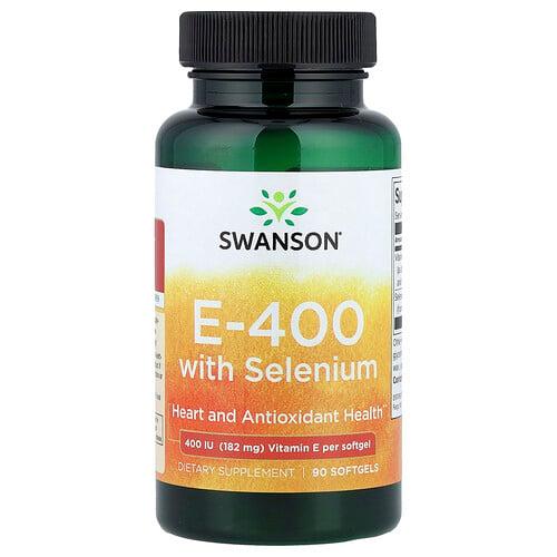 스완슨 비타민 Swanson Vitamins, 셀레늄 함유 E-400, 소프트젤 90정 product image