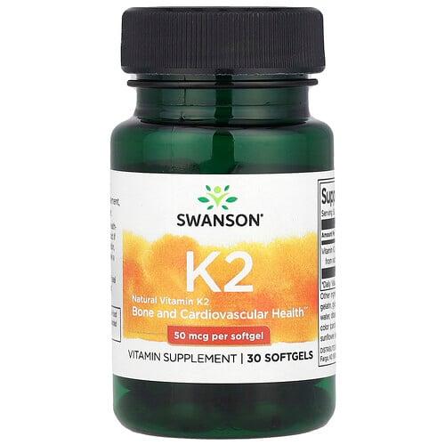 Swanson Vitamins Natural Vitamin K2 50 Mcg 30 Softgels product image