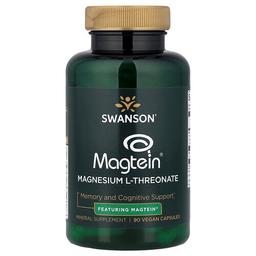 Swanson Vitamins Magnesium L Threonate Featuring Magtein 90 Vegan Capsules