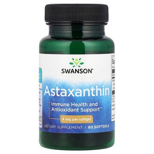 스완슨 비타민 Swanson Vitamins, 아스타잔틴, 4mg, 소프트젤 60정 product image