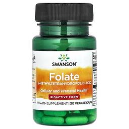 Swanson Vitamins Folate 30 Veggie Caps 680 Mcg Dfe Per Cap