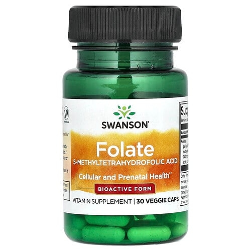 Swanson Vitamins Folate 30 Veggie Caps 680 Mcg Dfe Per Cap product image