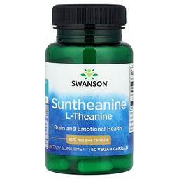 Swanson Vitamins Suntheanine L Theanine 200 Mg 60 Vegan Capsules