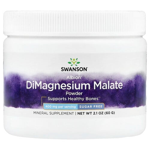 Swanson Vitamins Albion Dimagnesium Malate Powder Sugar Free 2 1 Oz 60 G product image