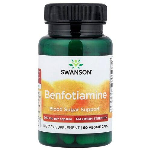 Swanson Vitamins Benfotiamine Maximum Strength 300 Mg 60 Veggie Caps product image