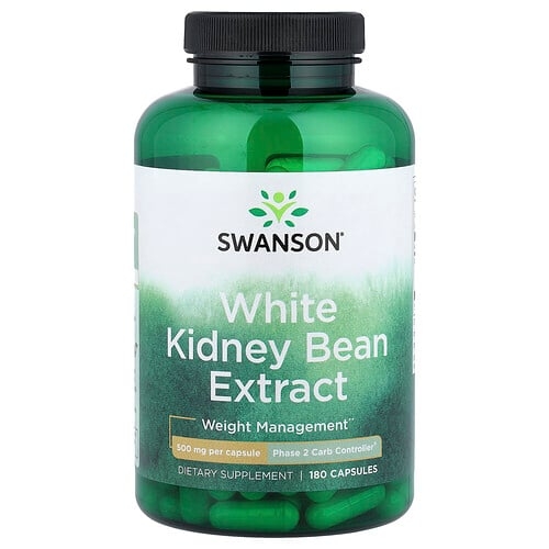 Swanson Vitamins White Kidney Bean Extract 180 Capsules 500 Mg Per Capsule product image