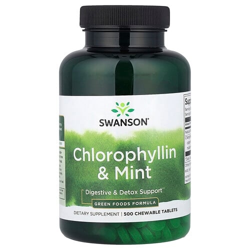 Swanson Vitamins Chlorophyllin Mint 500 Chewable Tablets product image