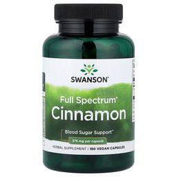 Swanson Vitamins Full Spectrum Cinnamon 180 Vegan Capsules 375 Mg Per Capsule