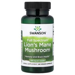 Swanson Vitamins Full Spectrum Lion S Mane Mushroom 500 Mg 60 Vegan Capsules
