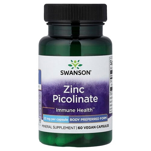 Swanson Vitamins Zinc Picolinate 22 Mg 60 Vegan Capsules product image
