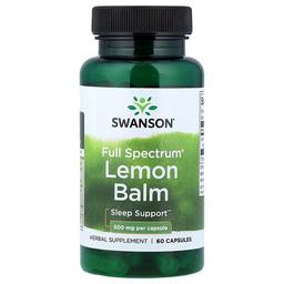 Swanson Vitamins Full Spectrum Lemon Balm 500 Mg 60 Capsules