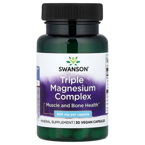 Swanson Vitamins Triple Magnesium Complex 400 Mg 30 Vegan Capsules product image