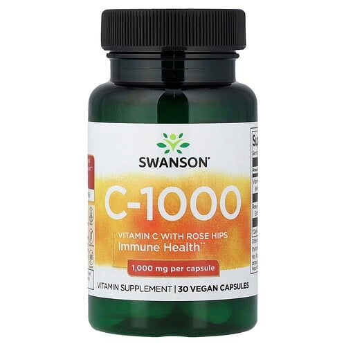 Swanson Vitamins C 1000 With Rose Hips 30 Vegan Capsules product image