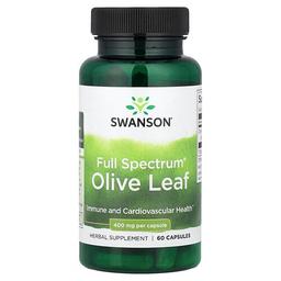 Swanson Vitamins Full Spectrum Olive Leaf 400 Mg 60 Capsules
