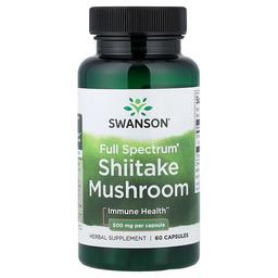 Swanson Vitamins Full Spectrum Shiitake Mushroom 500 Mg 60 Capsules