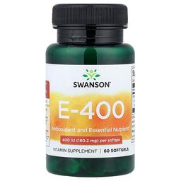 Swanson Vitamins Vitamin E 400 180 2 Mg 400 Iu 60 Softgels