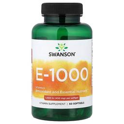 Swanson Vitamins Vitamin E 1000 450 Mg 1 000 Iu 60 Softgels