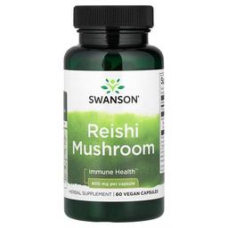 Swanson Vitamins Reishi Mushroom 600 Mg 60 Vegan Capsules