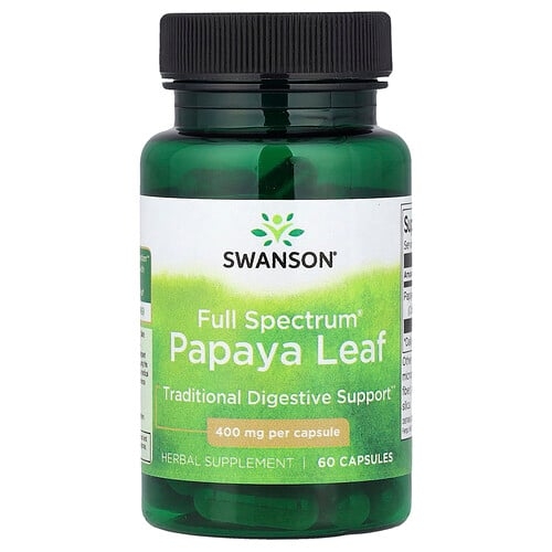 Swanson Vitamins Full Spectrum Papaya Leaf 400 Mg 60 Capsules product image