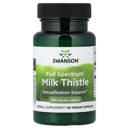Swanson Vitamins Full Spectrum Milk Thistle 30 Vegan Capsules 0 5 G Per Capsule product image