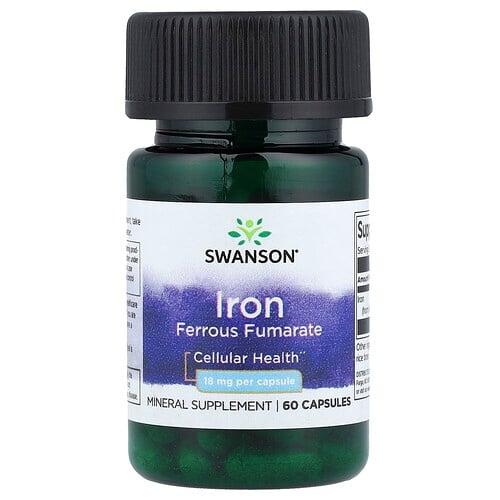 Swanson Vitamins Iron Ferrous Fumarate 18 Mg 60 Capsules product image
