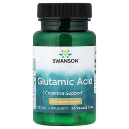 Swanson Vitamins Glutamic Acid 500 Mg 60 Veggie Caps