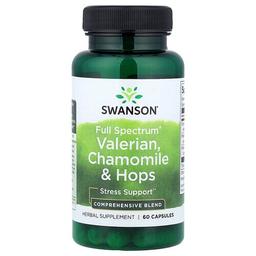 Swanson Vitamins Full Spectrum Valerian Chamomile Hops 60 Capsules