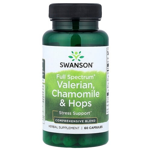 Swanson Vitamins Full Spectrum Valerian Chamomile Hops 60 Capsules product image