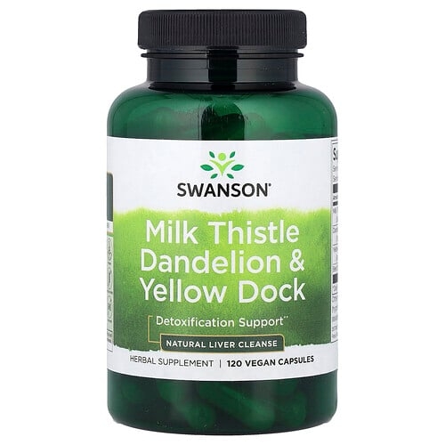 Swanson Vitamins Milk Thistle Dandelion Yellow Dock 120 Vegan Capsules product image