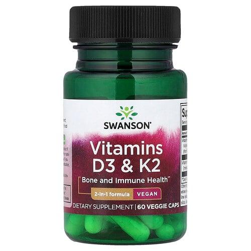 Swanson Vitamins Vitamins D3 K2 60 Veggie Caps product image