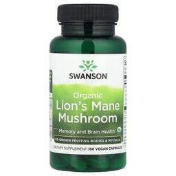Swanson Vitamins Organic Lion S Mane Mushroom 60 Vegan Capsules 500 Mg Per Capsule