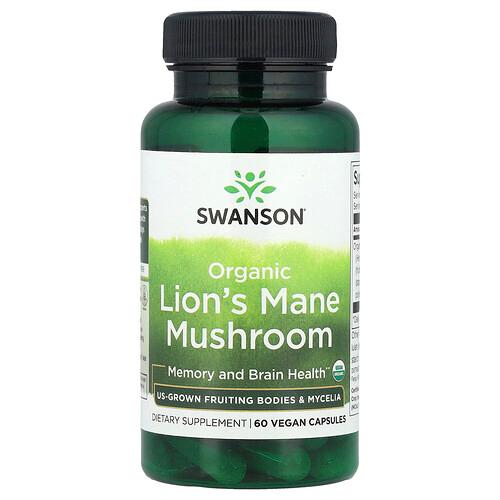 Swanson Vitamins Organic Lion S Mane Mushroom 60 Vegan Capsules 500 Mg Per Capsule product image