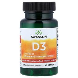 Swanson Vitamins Vitamin D3 Highest Potency 125 Mcg 5 000 Iu 90 Softgels