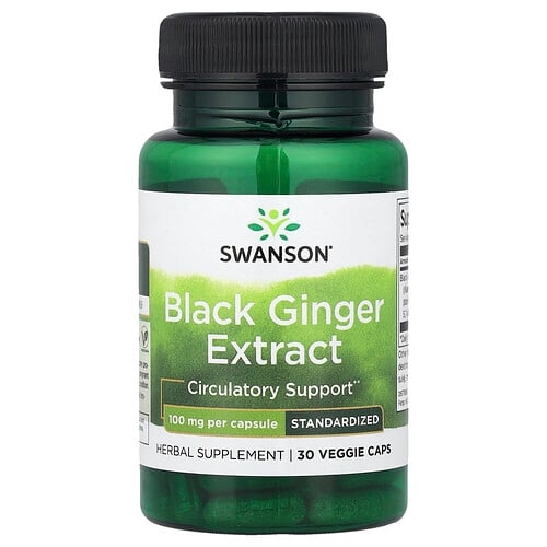 Swanson Vitamins Black Ginger Extract 100 Mg 30 Veggie Caps product image
