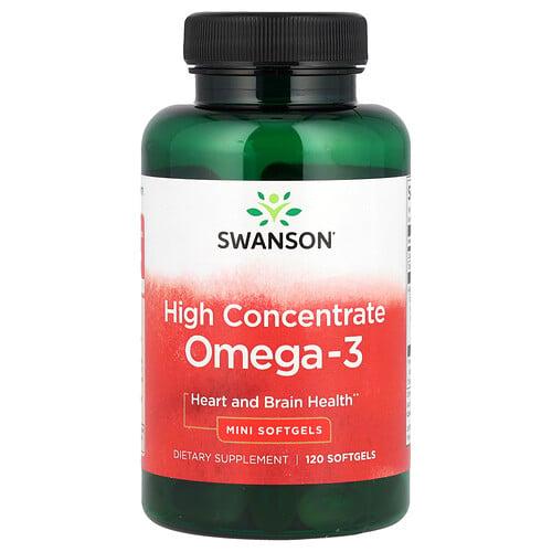 Swanson Vitamins Omega 3 High Concentrate 120 Mini Softgels product image