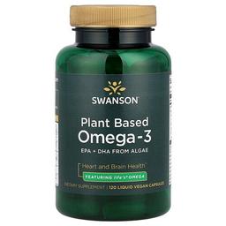 Swanson Vitamins Plant Based Omega 3 120 Liquid Vegan Capsules