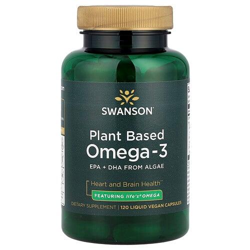Swanson Vitamins Plant Based Omega 3 120 Liquid Vegan Capsules product image
