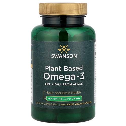Swanson Vitamins Plant Based Omega 3 120 Liquid Vegan Capsules product image