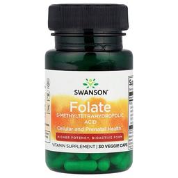 Swanson Vitamins Folate 30 Veggie Caps 1 360 Mcg Dfe Per Cap