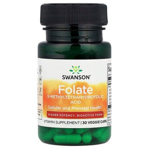 Swanson Vitamins Folate 30 Veggie Caps 1 360 Mcg Dfe Per Cap product image