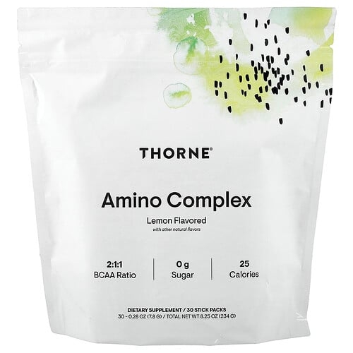 Thorne Amino Complex Lemon 30 Stick Packs 0 28 Oz 7 8 G Each product image