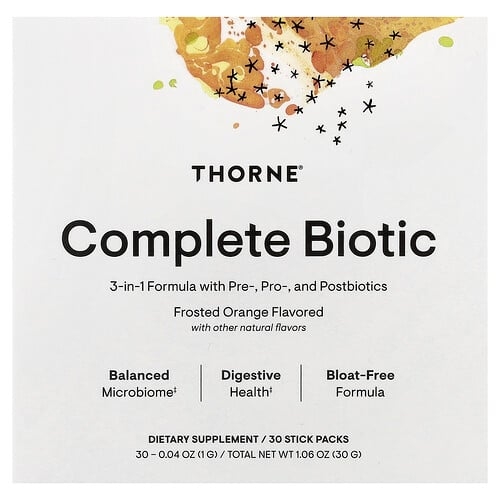 Thorne Complete Biotic Frosted Orange 30 Stick Packs 0 04 Oz 1 G Each product image