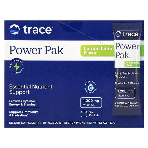 트레이스 미네랄 리서치 Trace, 파워 팩, 레몬 라임, 스틱팩 30개, 개당 6.1g(0.22oz) product image