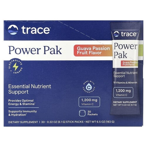 Trace Power Pak Guava Passion Fruit 30 Stick Packs 0 22 Oz 6 1 G Each product image