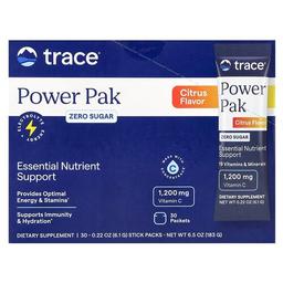Trace Power Pak Zero Sugar Citrus 30 Stick Packets 0 22 Oz 6 1 G Each